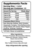 Organic Farms Vitamins Neuro Flow supplement side view showing ingredients list