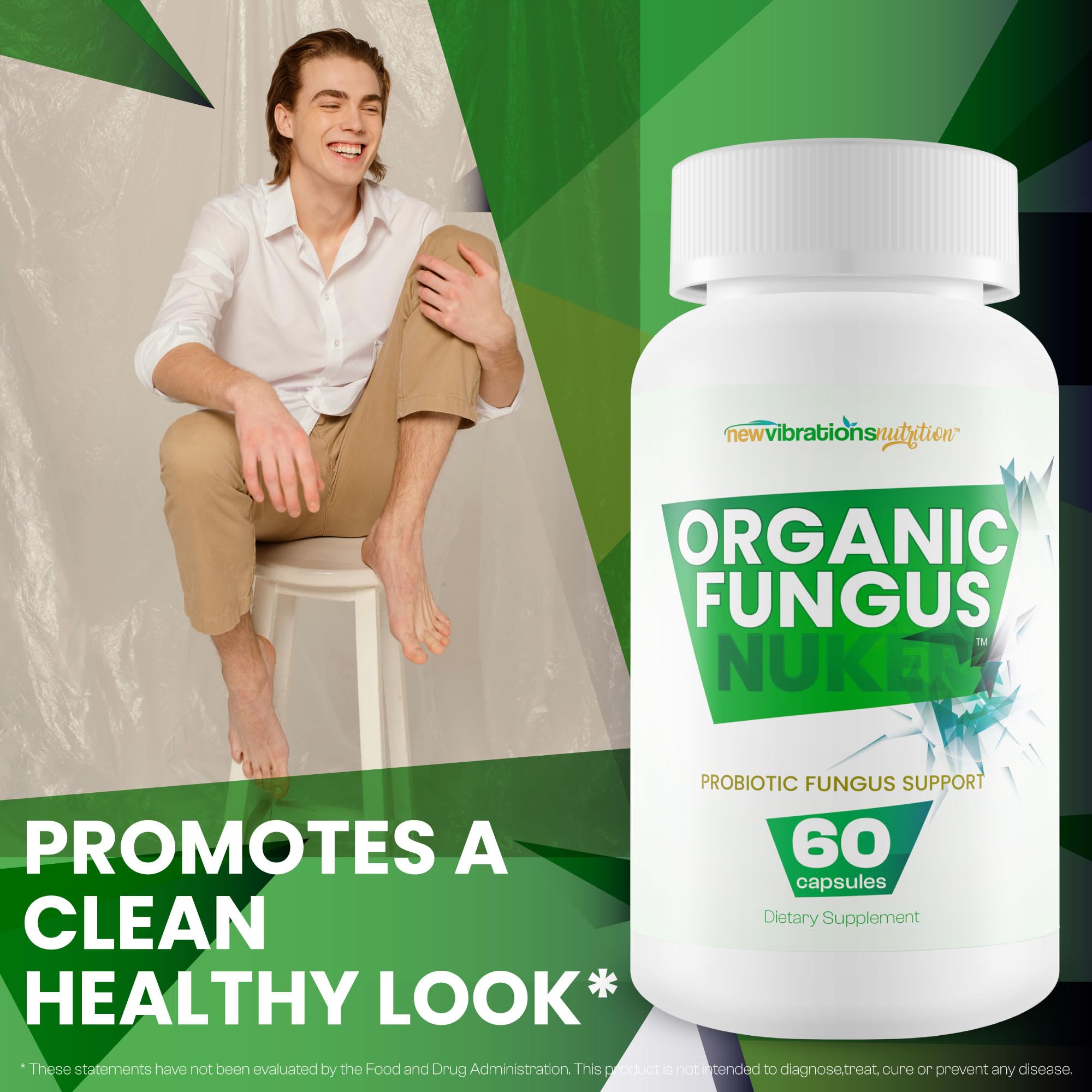 Organic Fungus Nuker Probiotic capsules in a hand