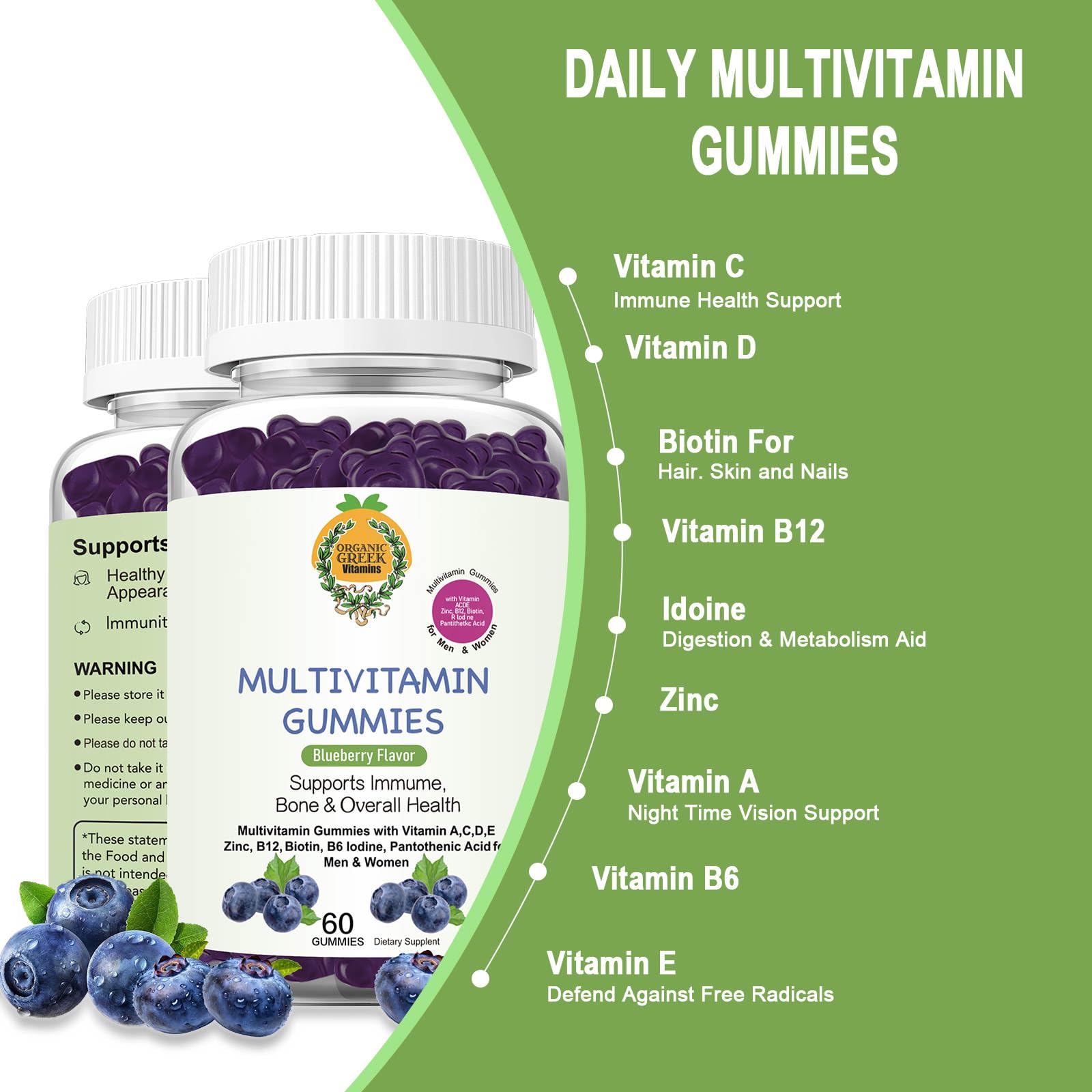 Organic Greek Multivitamins 227g ingredients list
