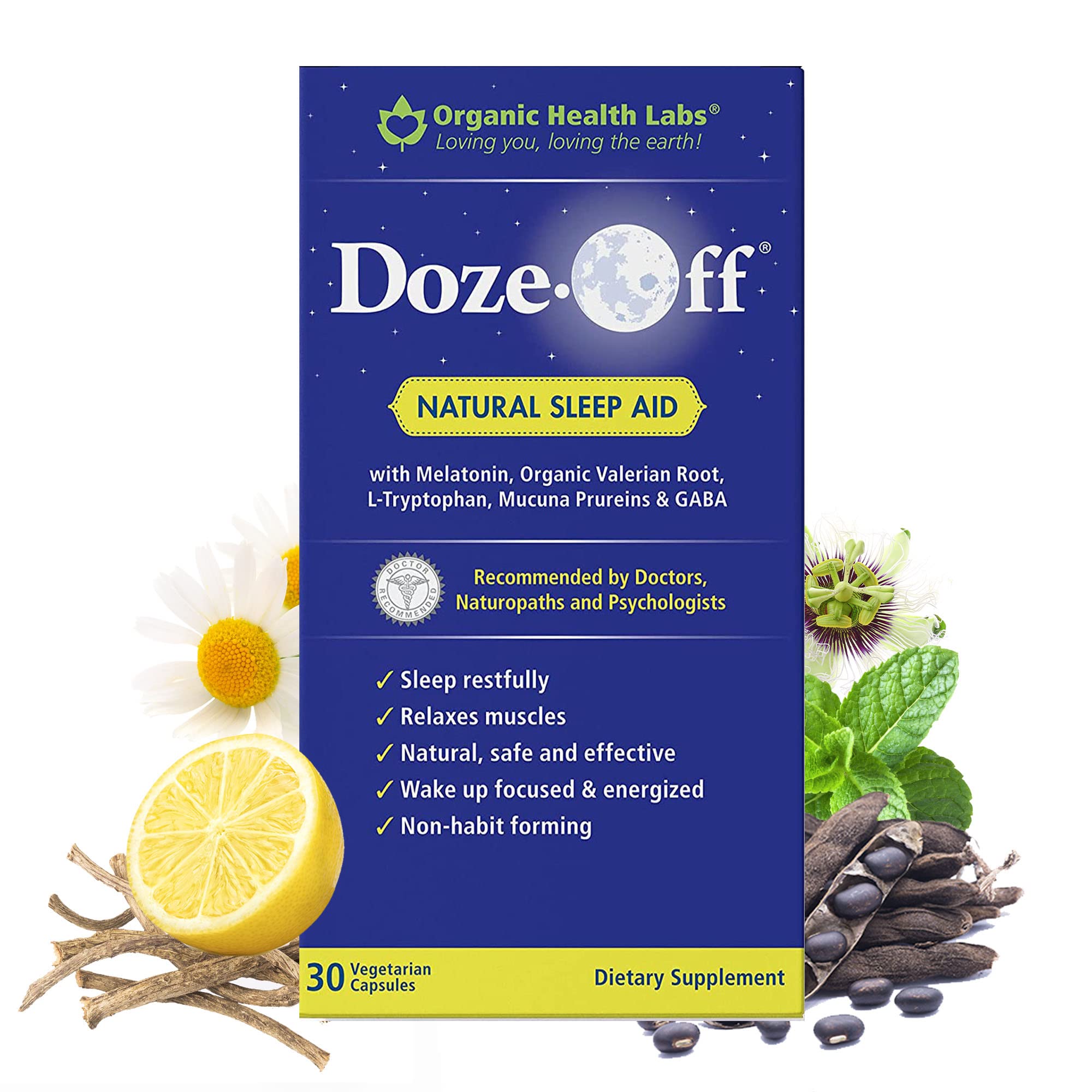 Organic Health Labs Doze-Off® Sleep Aid 60 capsules front view