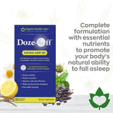 Organic Health Labs Doze-Off® Sleep Aid capsules on a table