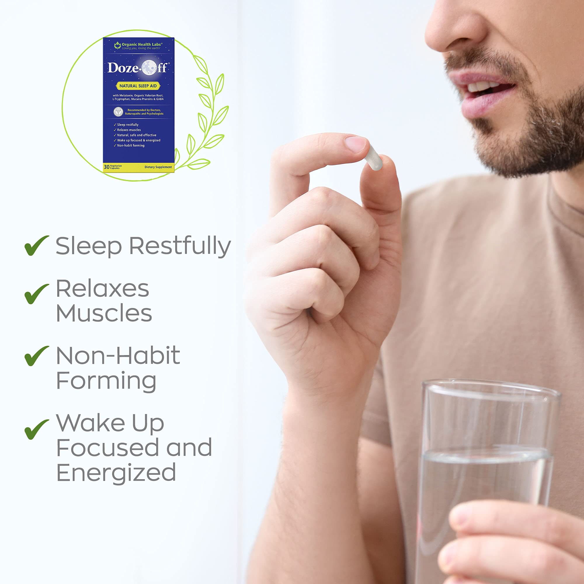 Organic Health Labs Doze-Off® Sleep Aid with herbal ingredients