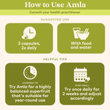 ORGANIC INDIA Amalaki Capsules on a wooden surface