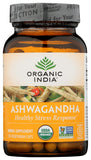 ORGANIC INDIA Ashwagandha Capsules on wooden table