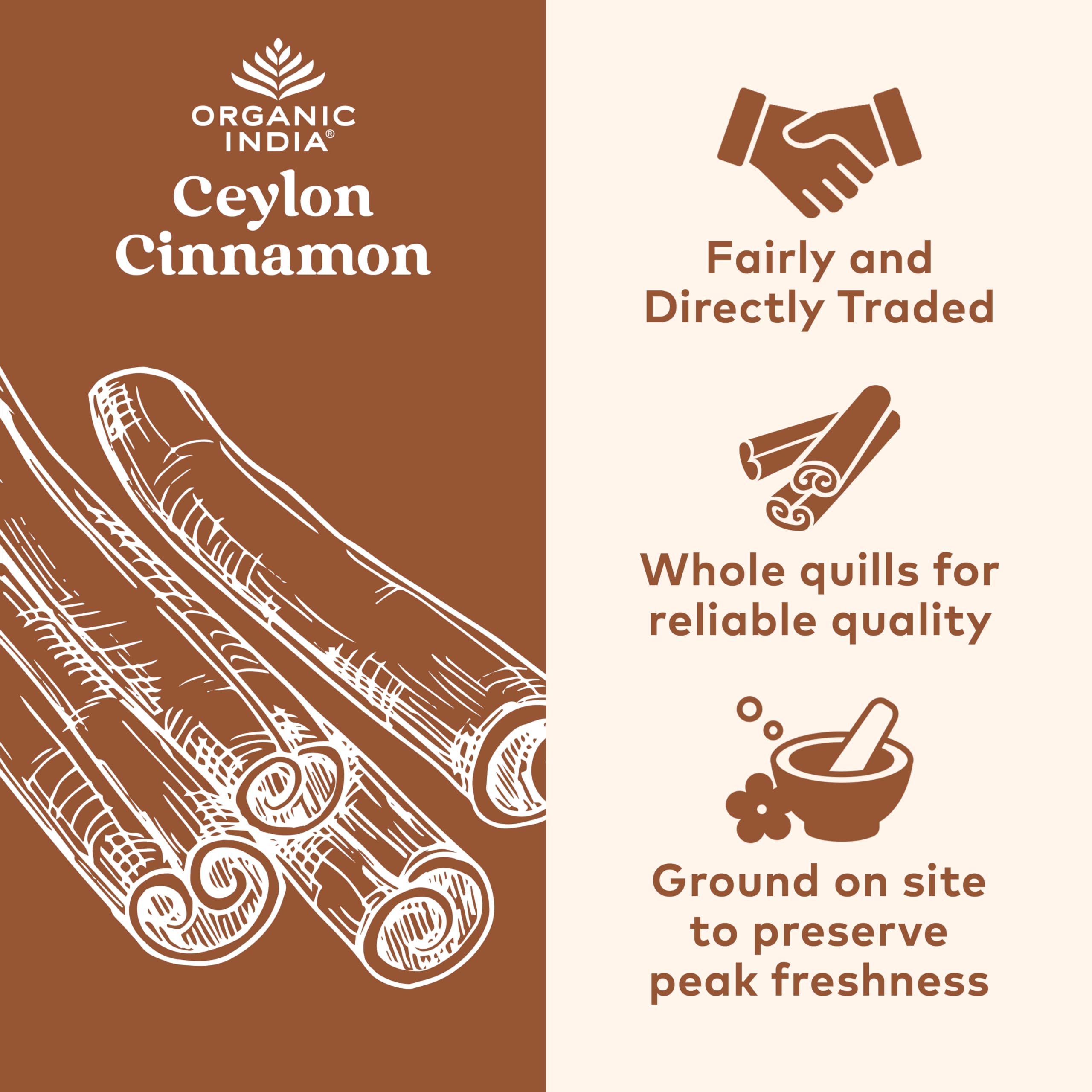 ORGANIC INDIA Ceylon Cinnamon 176g packaging