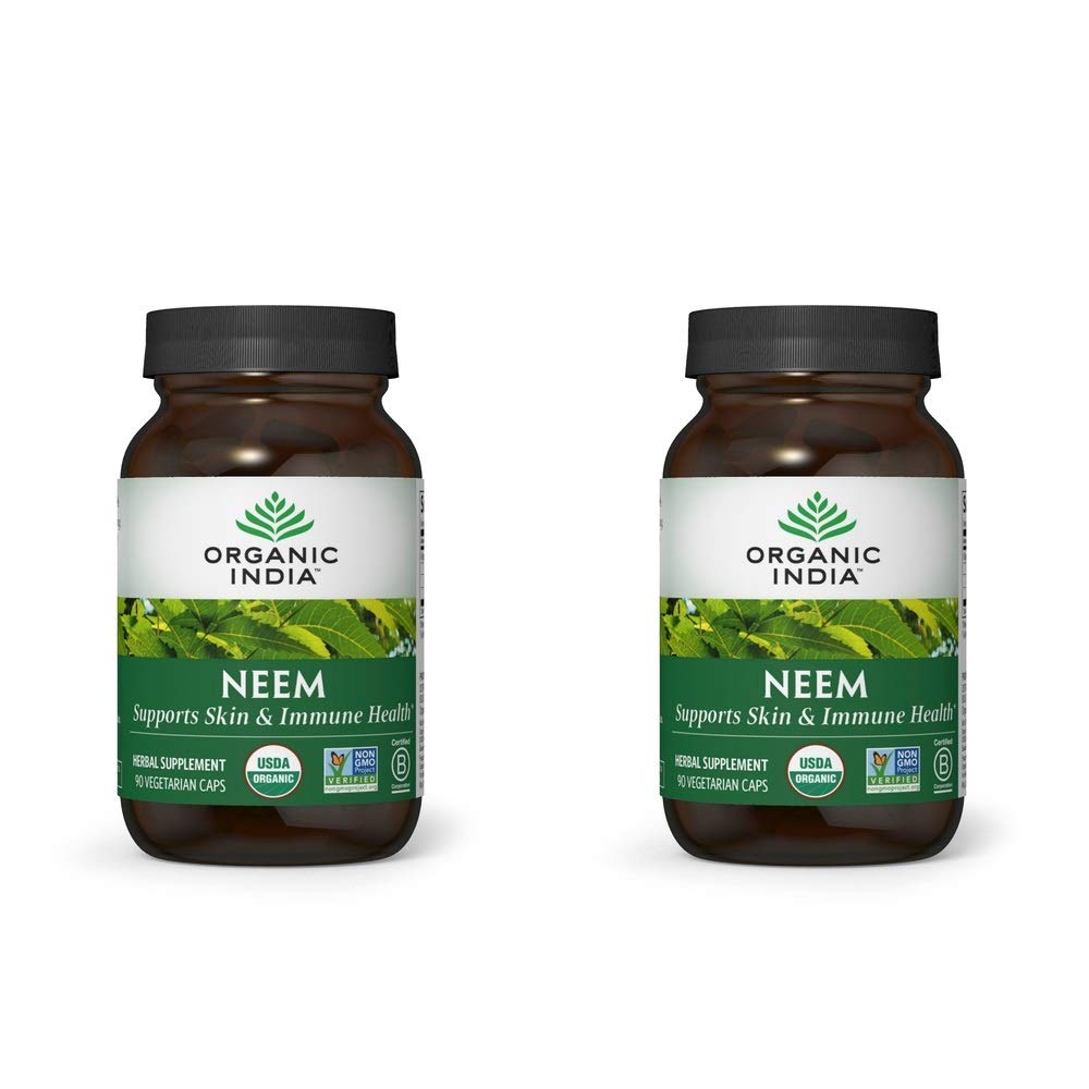 ORGANIC INDIA Neem Capsules front view with packaging