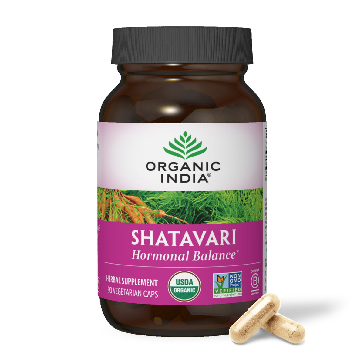 Organic India Shatavari 90 V-Capsules front view