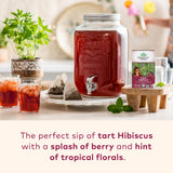 ORGANIC INDIA Tulsi Hibiscus Tea brewed in a cup