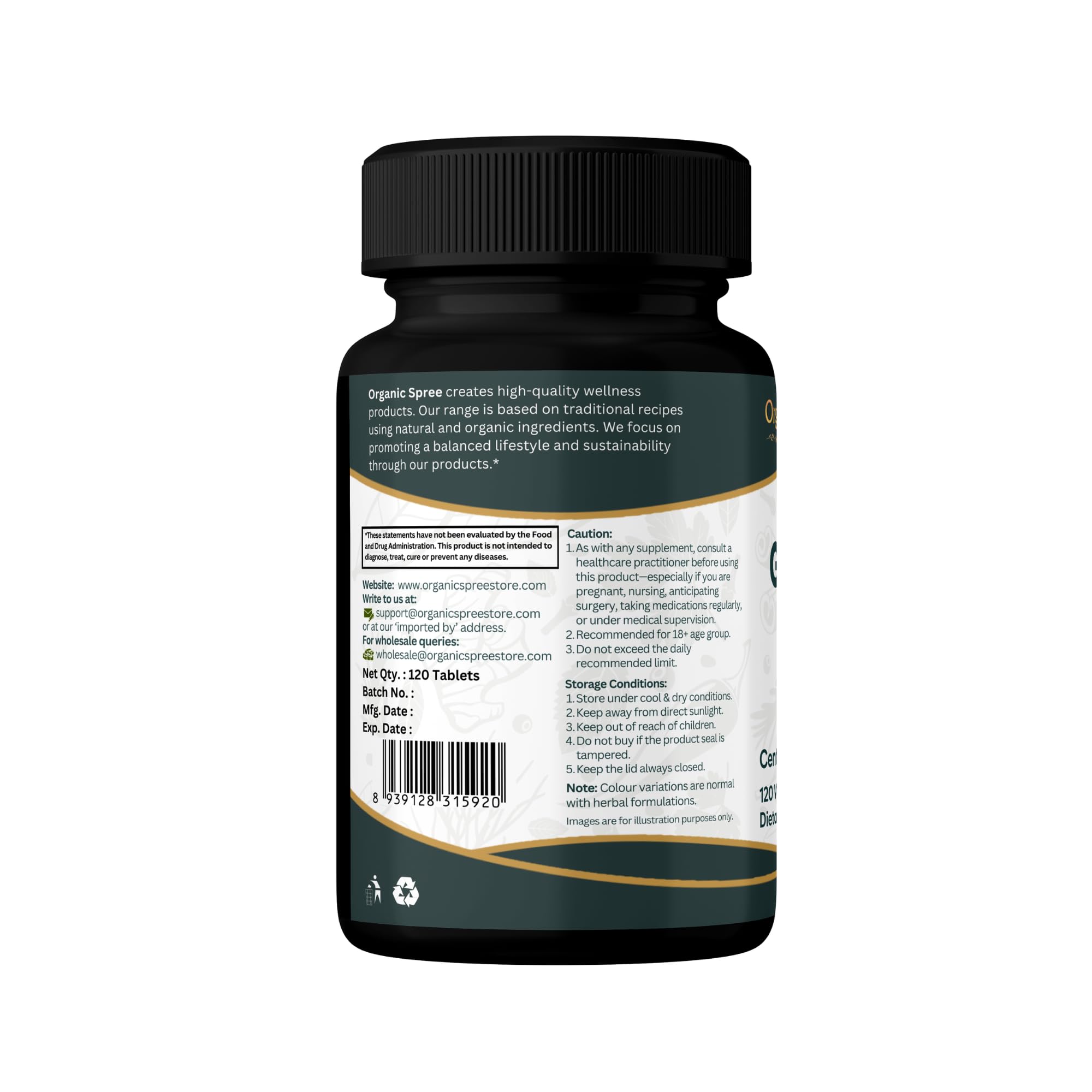 Organic ingredients of Gotu Kola tablets