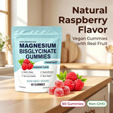 Organic Magnesium Bisglycinate Gummies with raspberry fruit powder
