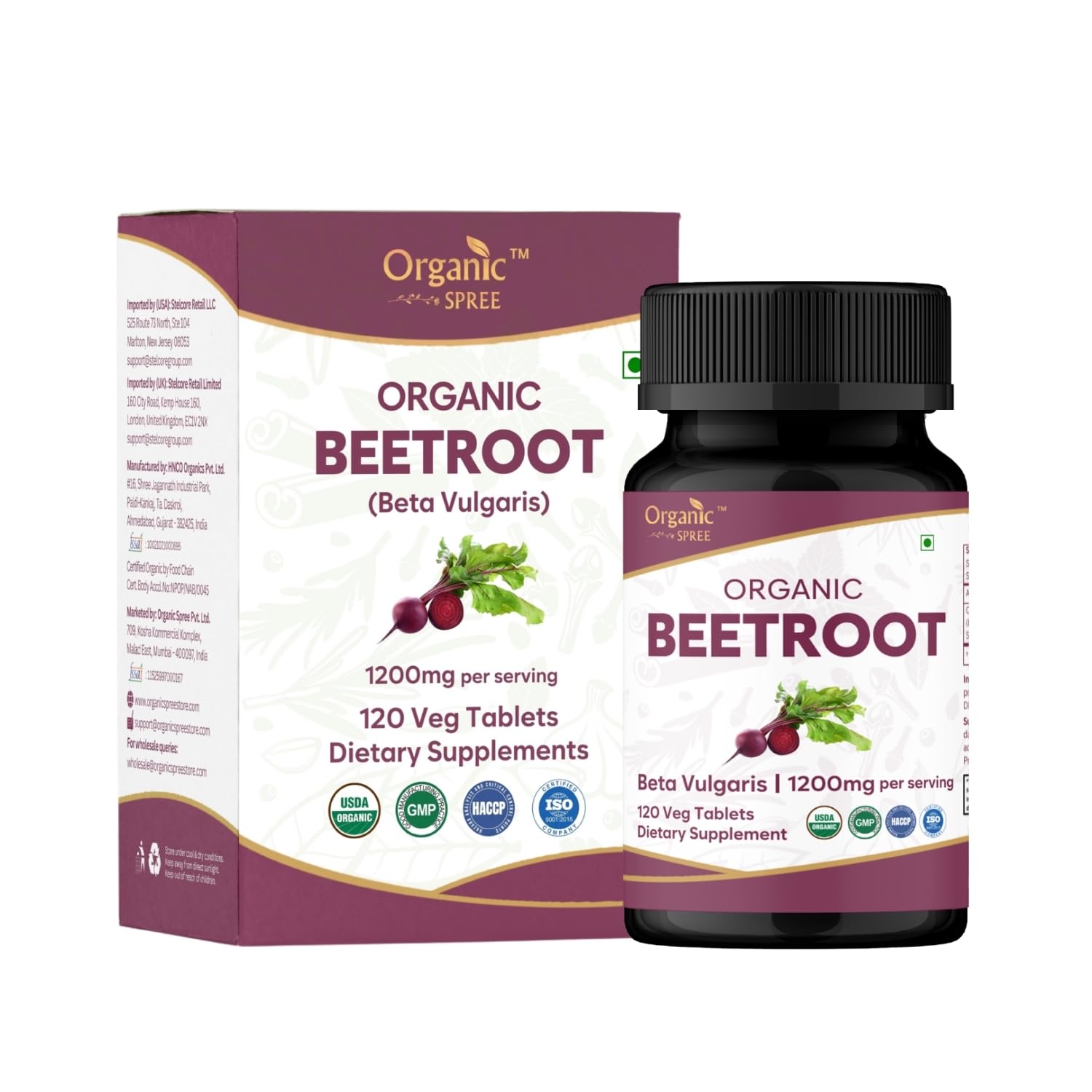 ORGANIC SPREE Beetroot Tablets front view with packaging