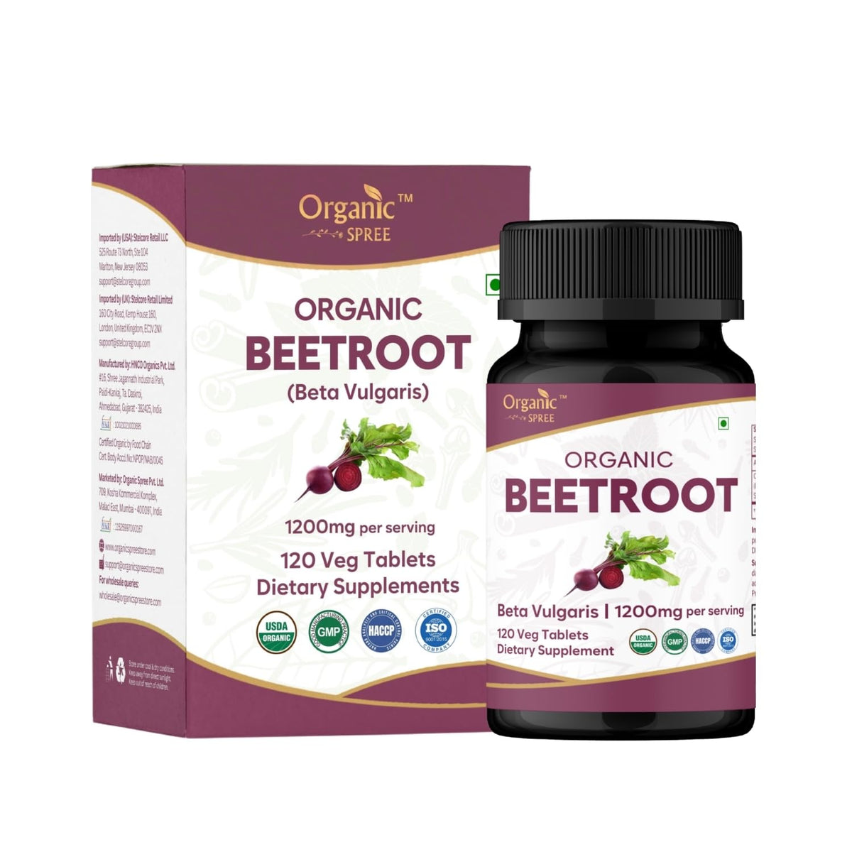 ORGANIC SPREE Beetroot Tablets front view with packaging