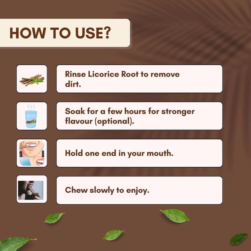 ORGANIC SPREE Licorice Root Mulethi Sticks in a cup of warm water