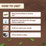 ORGANIC SPREE Licorice Root Mulethi Sticks in a cup of warm water