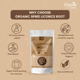 ORGANIC SPREE Licorice Root Mulethi Sticks in a natural setting