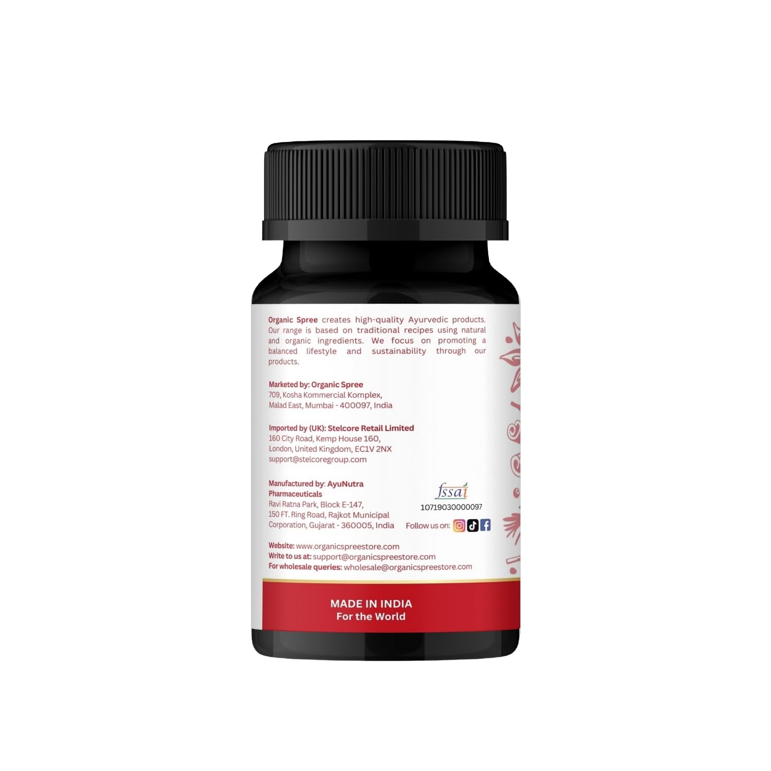 ORGANIC SPREE Mukta Vati Tablets showing dosage instructions