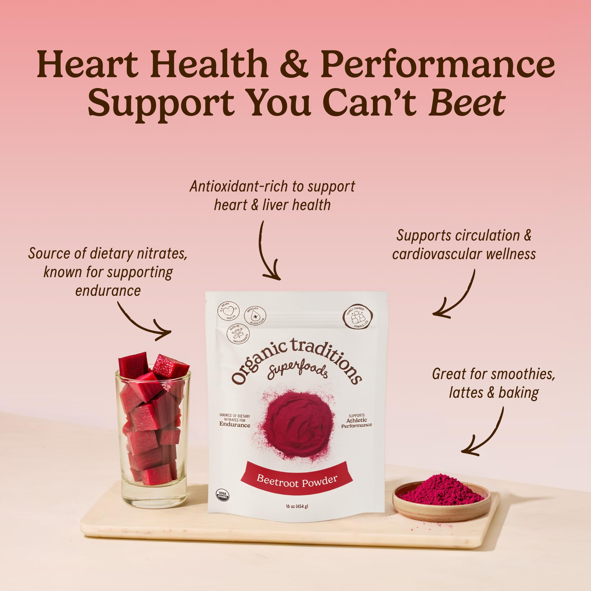 Organic Traditions Beetroot Powder in a bowl