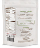 Organic Traditions Chlorella Powder back view with nutritional information