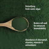 Organic Traditions Chlorella Powder in a bowl with spoon
