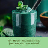 Organic Traditions Chlorella Powder on a kitchen counter