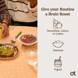Organic Traditions Lion's Mane Mushroom Powder mixed in a smoothie