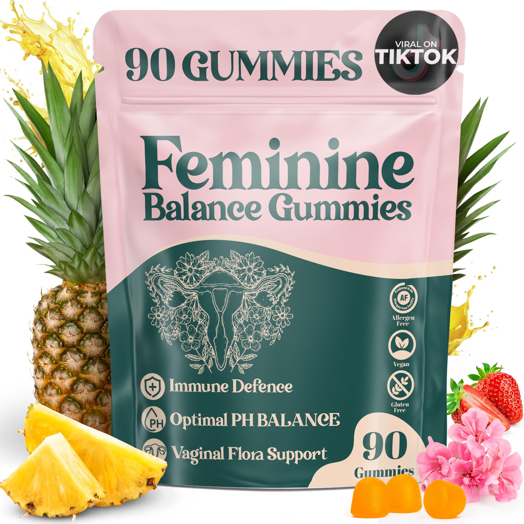 ORGANIC UPLIFT Feminine Balance Gummies pouch front view