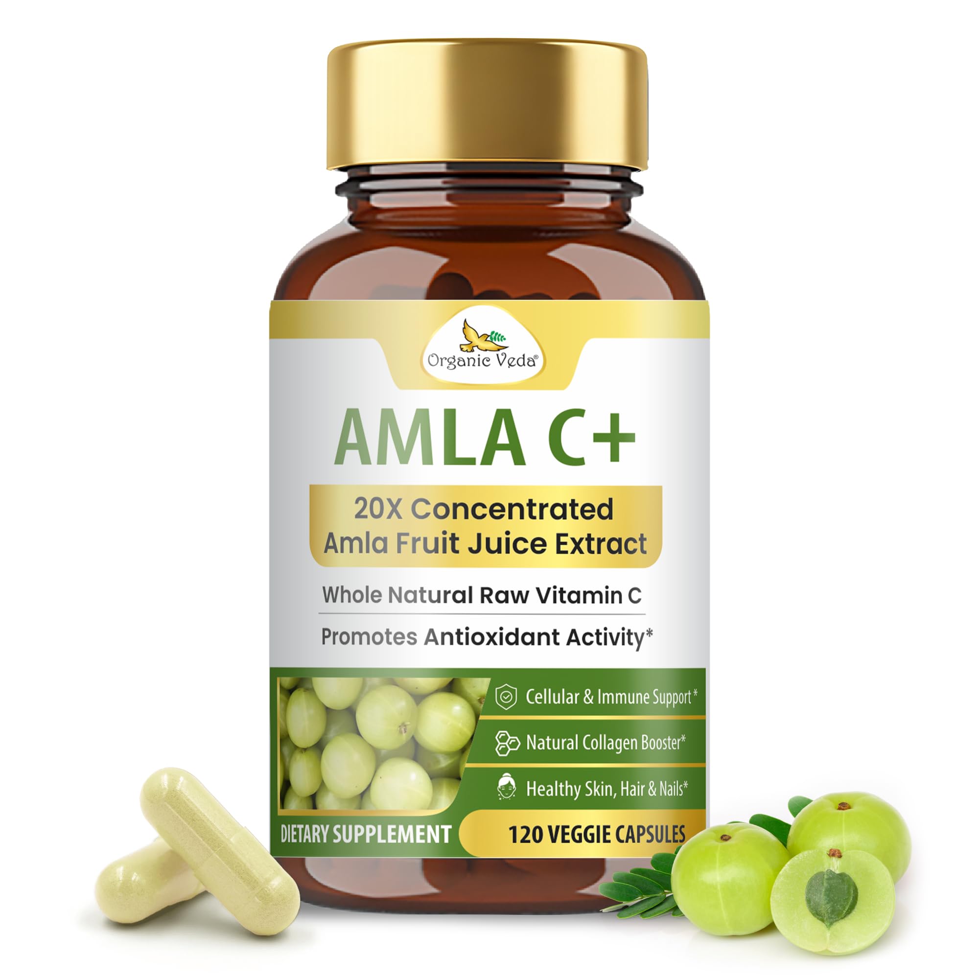 Organic Veda Amla Vitamin C Capsules front view