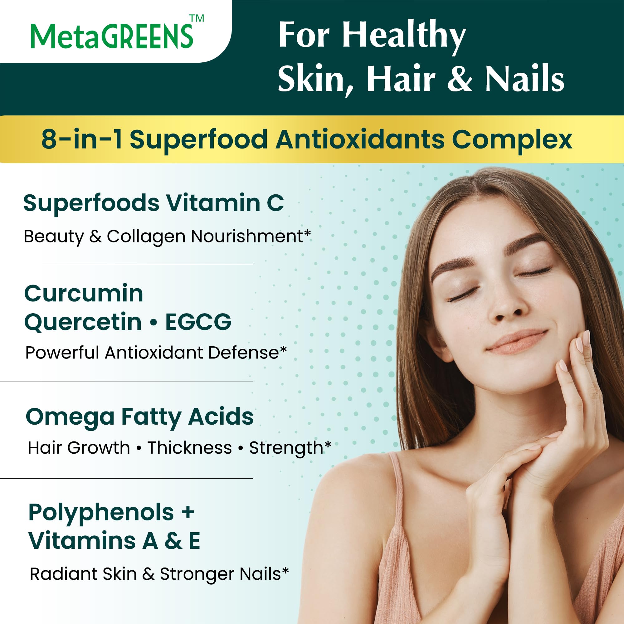 Organic Veda Green Tea 10-in-1 Supplement with measuring spoon