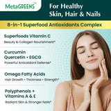 Organic Veda Green Tea 10-in-1 Supplement with measuring spoon