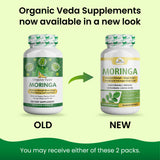 Organic Veda Moringa Capsules side view showing label