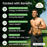Organic Veda Moringa Capsules with a measuring spoon