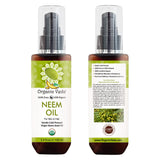 Organic Veda Neem Oil 161g back view with ingredient list