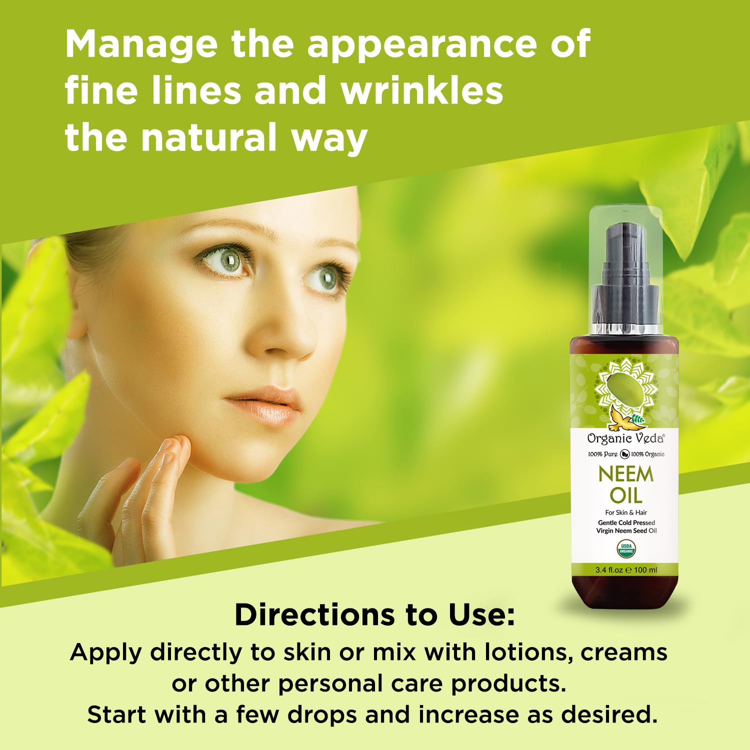 Organic Veda Neem Oil 161g close-up of the oil texture