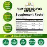Organic Veda Neem Supplement 1100mg back view