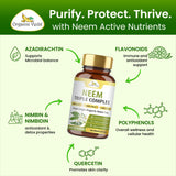 Organic Veda Neem Supplement 1100mg bottle with capsules