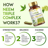 Organic Veda Neem Supplement 1100mg close-up of capsules