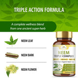 Organic Veda Neem Supplement 1100mg side view