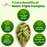 Organic Veda Neem Supplement 1100mg with herbal background