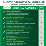 Organic Veda Spirulina Capsules 100g opened bottle