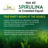 Organic Veda Spirulina Capsules 100g packaging details