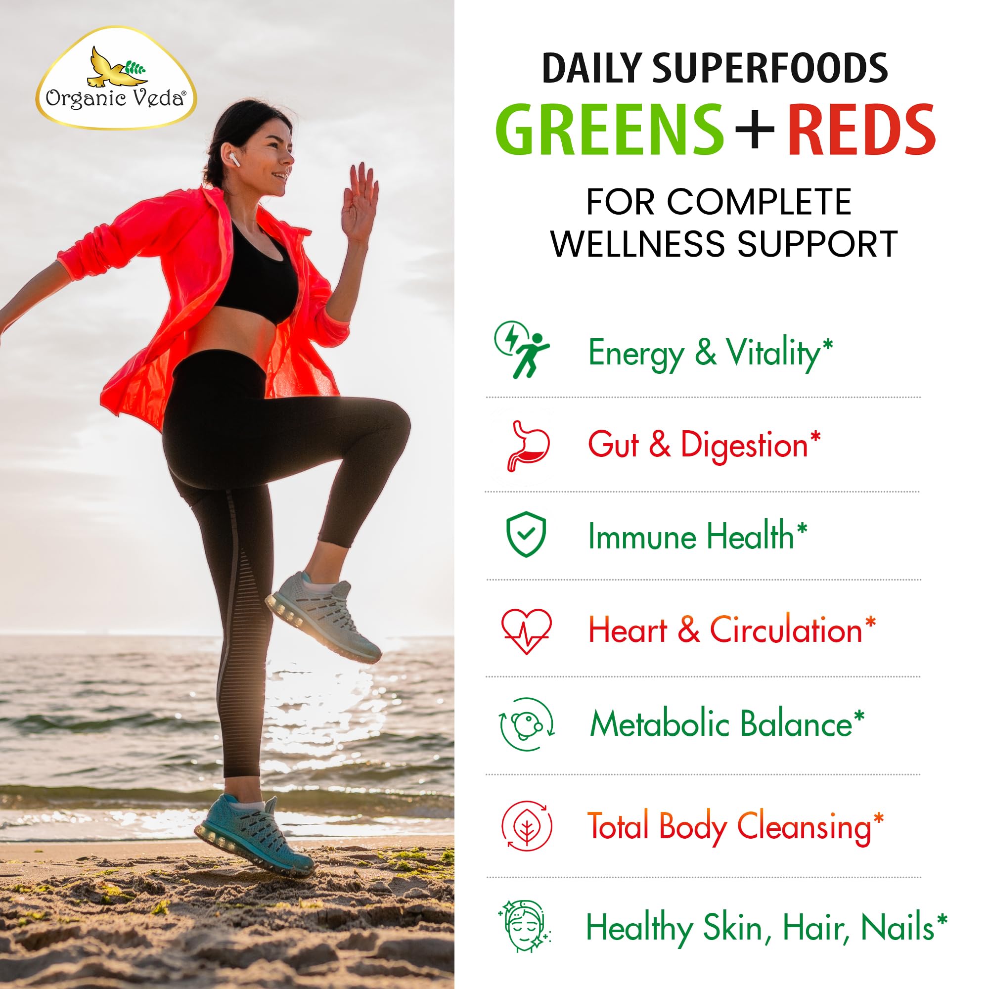 Organic Veda Superfood Capsules bottle with lid