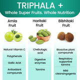 Organic Veda Triphala Capsules opened bottle with capsules