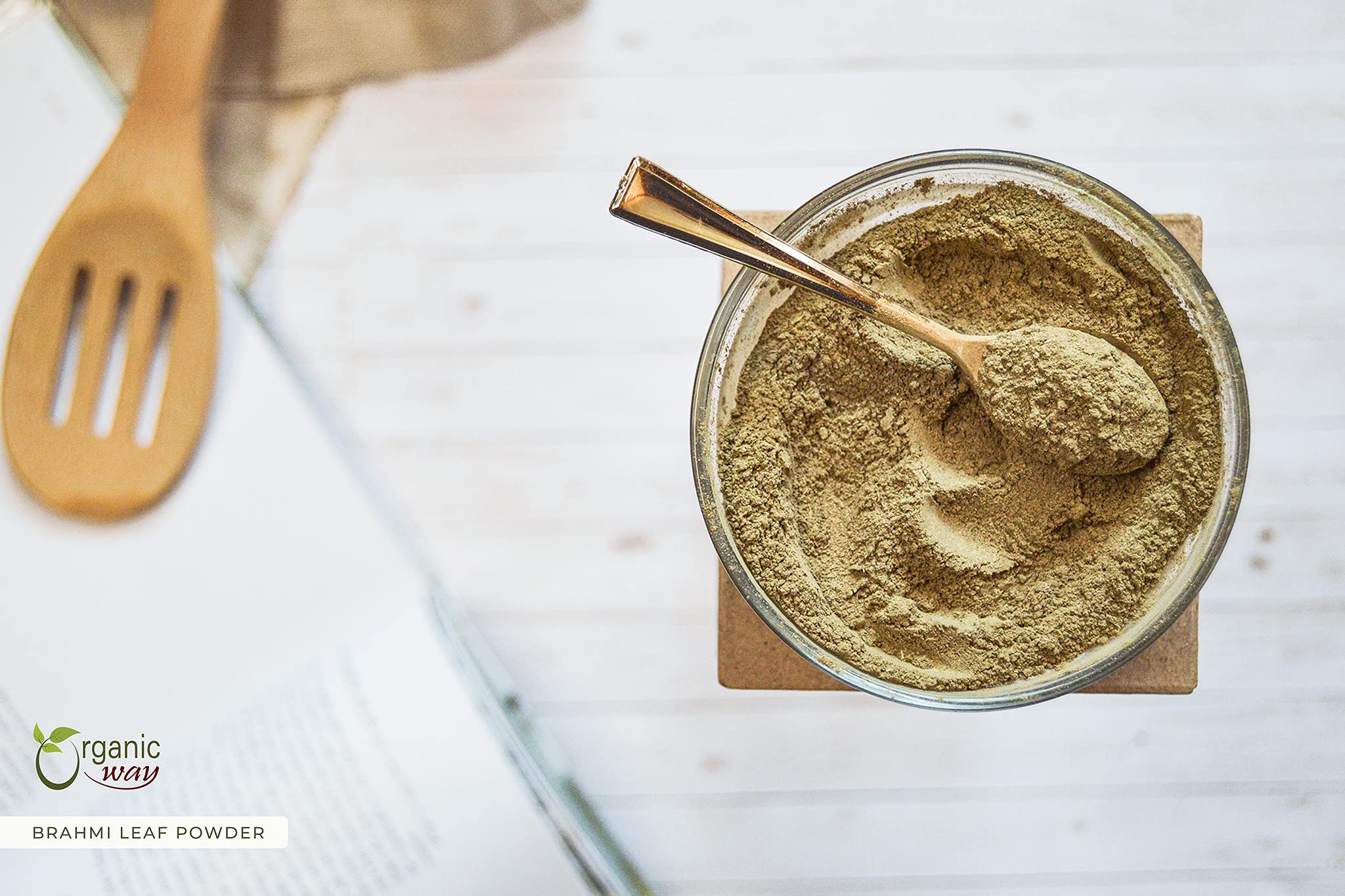 Organic Way Bacopa Monnieri Powder fine texture close-up