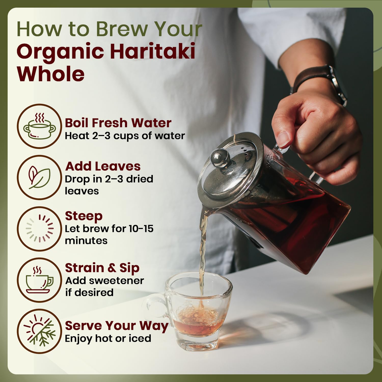 Organic Way Haritaki Whole dried fruit with tea ingredients