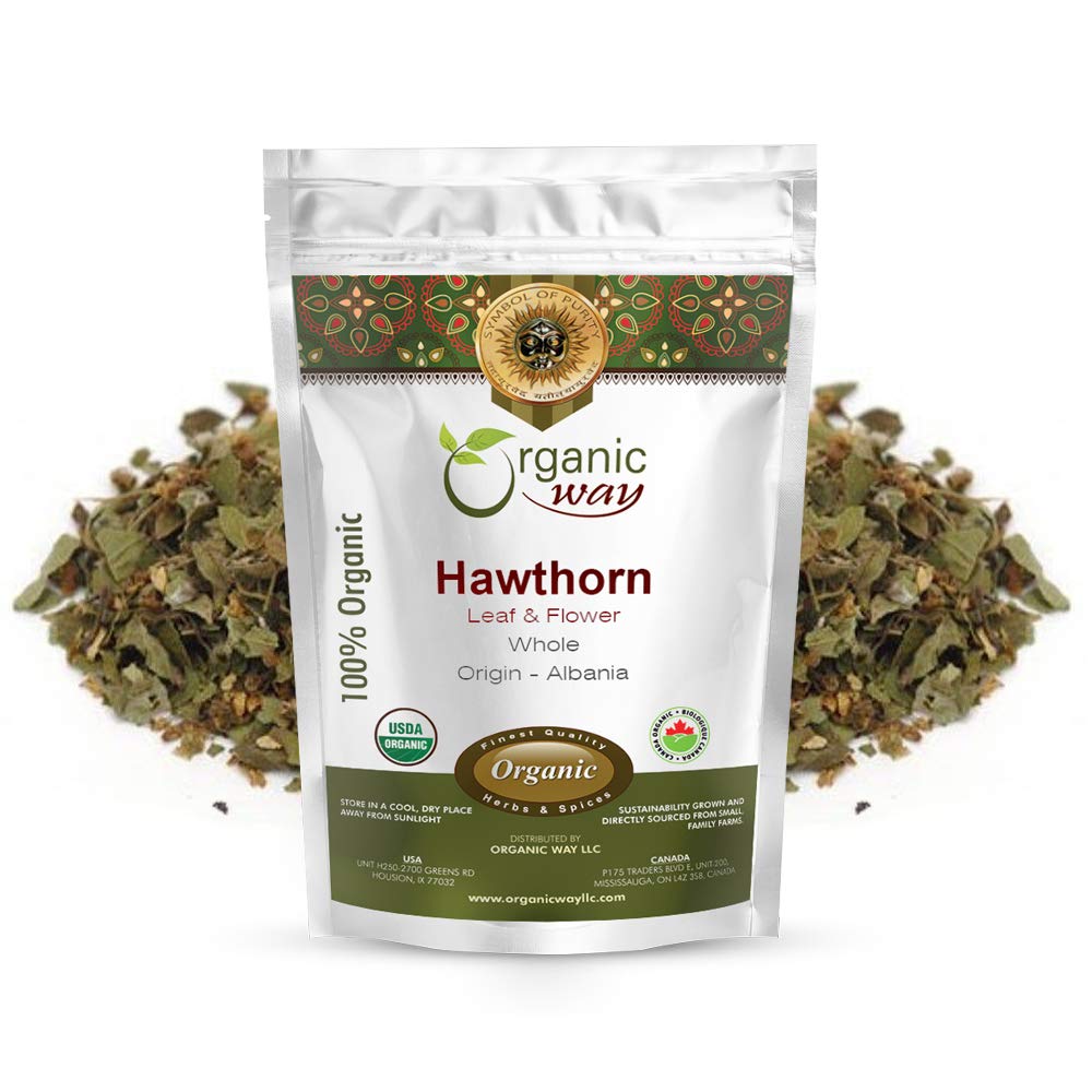 Organic Way Hawthorn Leaf & Flower Whole 100g front view packaging