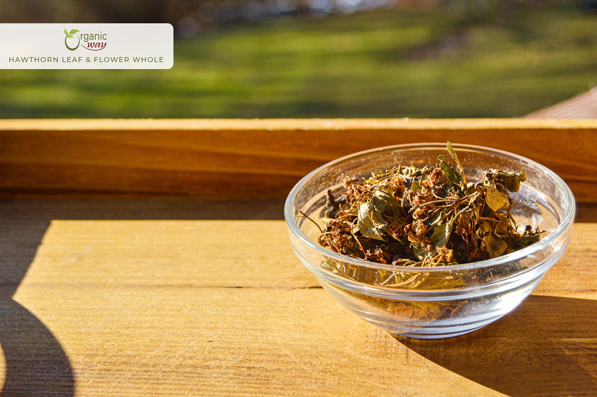 Organic Way Hawthorn Leaf & Flower Whole 100g loose leaf tea preparation