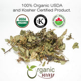 Organic Way Hawthorn Leaf & Flower Whole 100g tea brewing setup