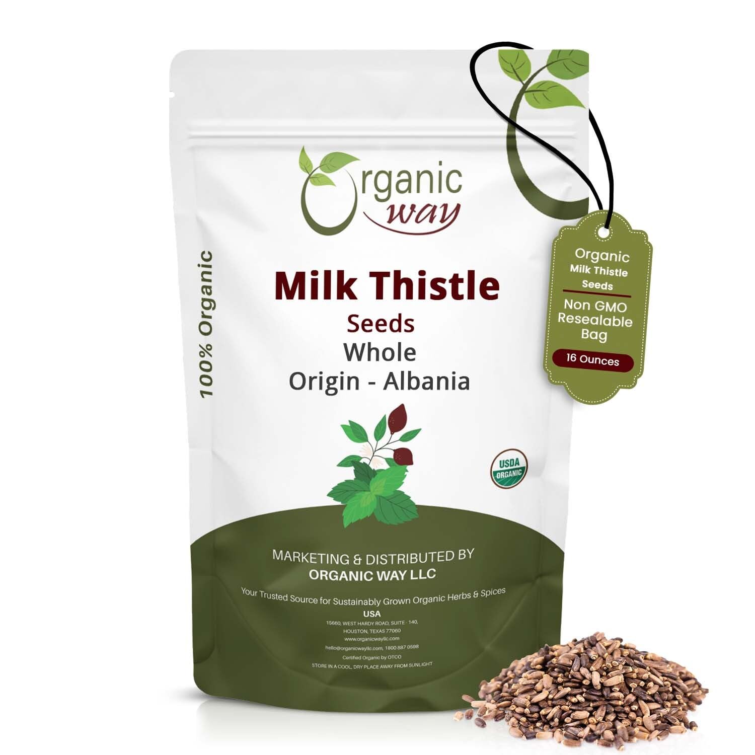 Organic Way Milk Thistle Seeds 449g front view