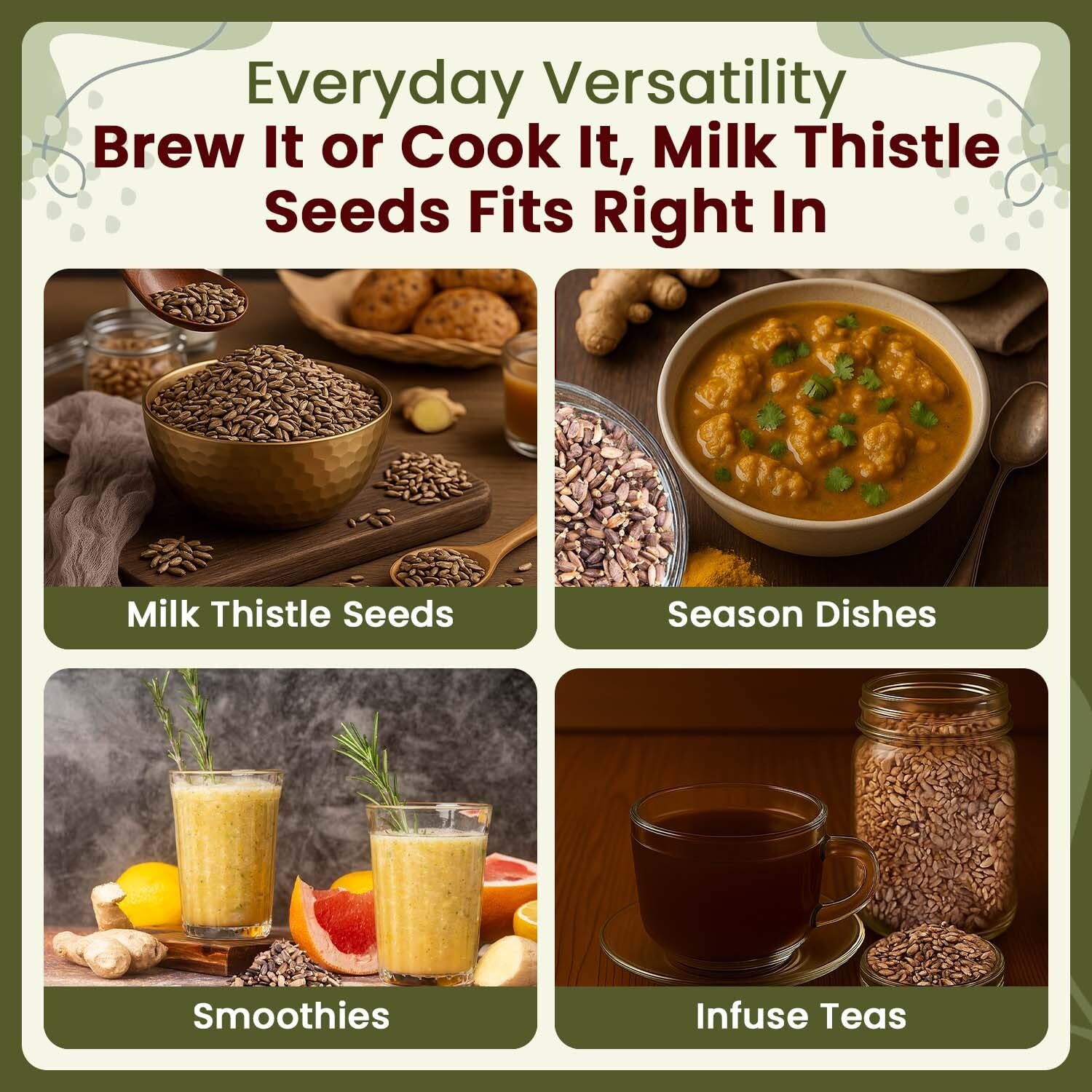 Organic Way Milk Thistle Seeds for brewing tea
