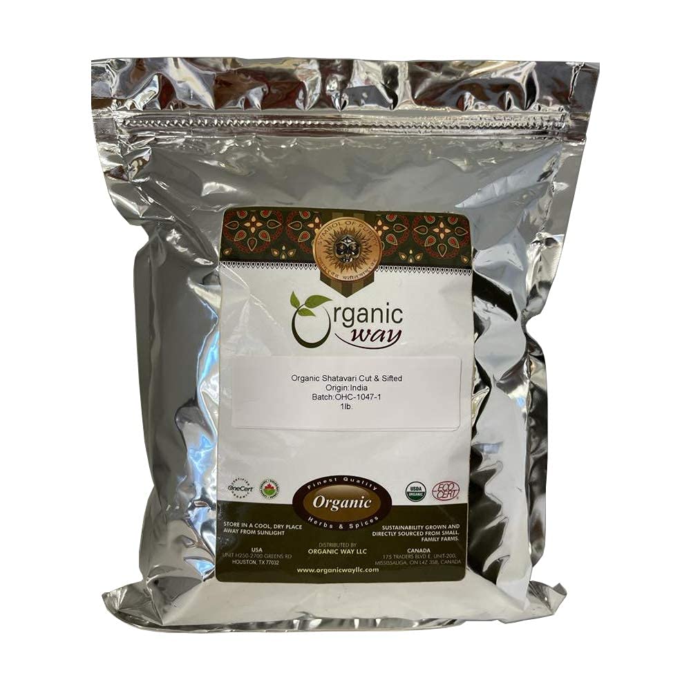 Organic Way Shatavari Cut & Sifted 449g resealable pouch